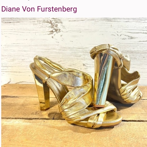 Diane Von Furstenberg gold heels - Picture 5 of 5